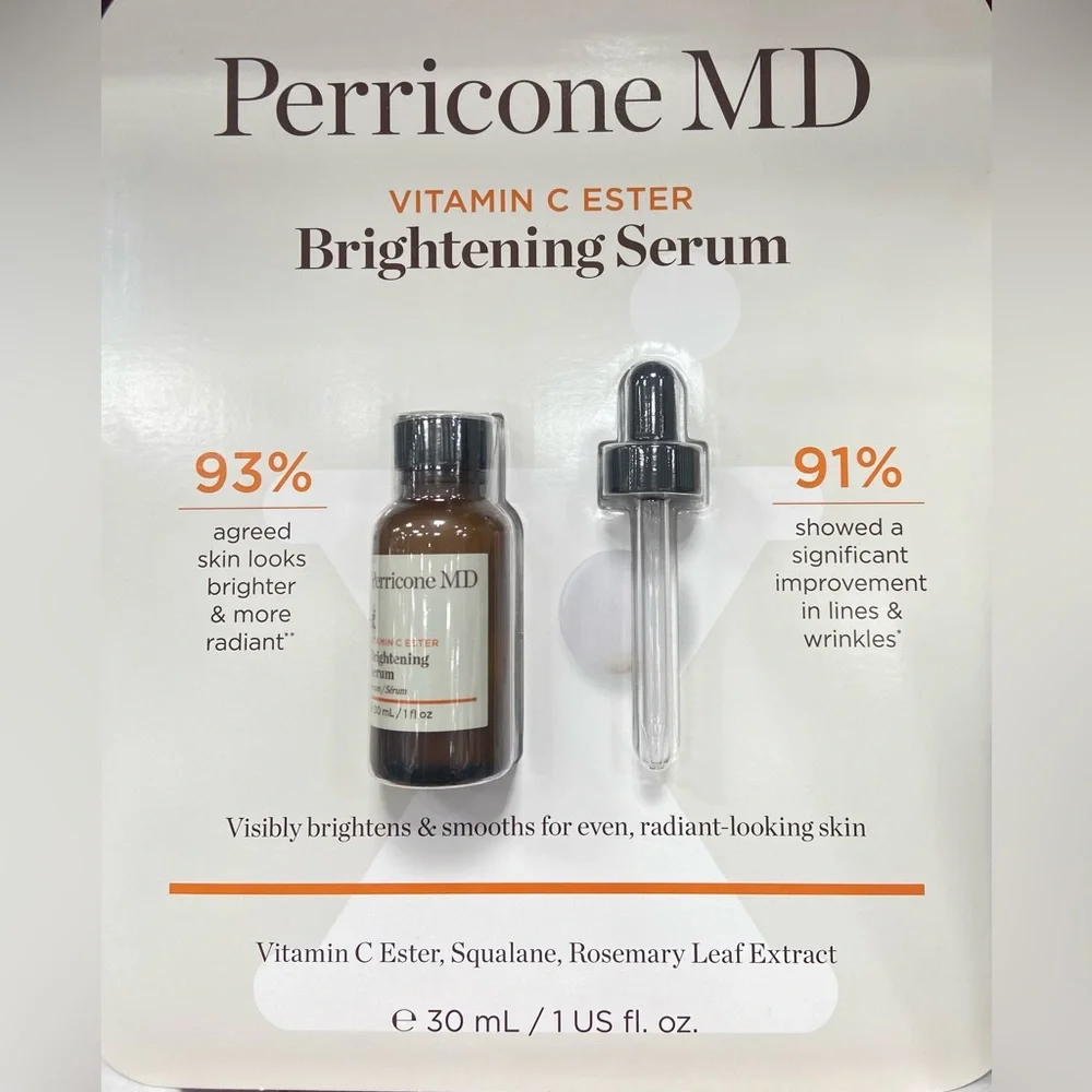 NEW Perricone MD Vitamin C Ester Brightening & Serum Squalane Rosemary Leaf 1 oz
